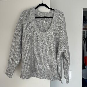 Free People oversized light gray sweater